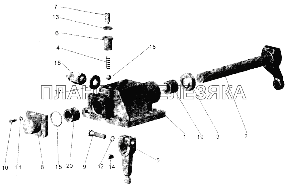 Механизм переключения передач МАЗ-104